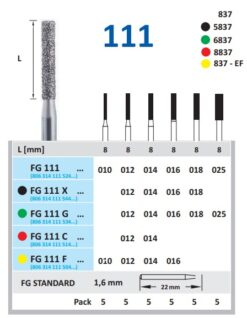 BUR HORICO DIAMOND CYLINDER FG111