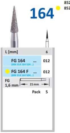 BUR HORICO DIAMOND CONE FG164F012