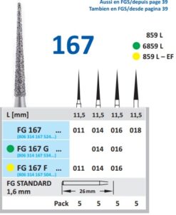 BUR HORICO DIAMOND CONE FG167G