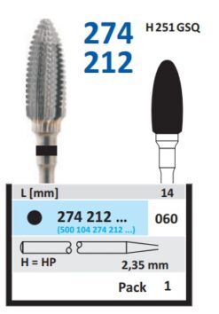 BUR HORICO TUNGSTEN CARBIDE CUTTER 274212060