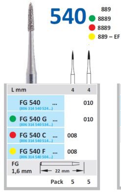 BUR HORICO DIAMOND ROUND POINTED FG540G010